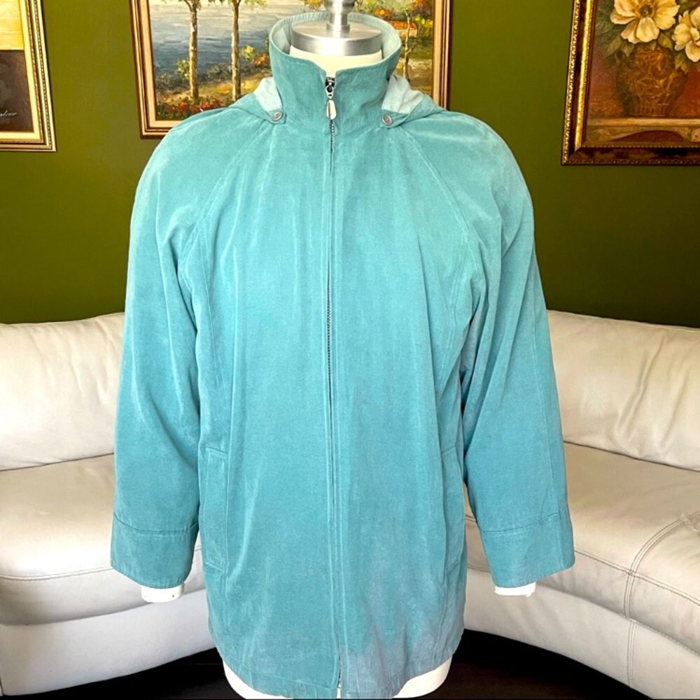 London Fog /Weather Proof Coat/ Medium / Torquoise